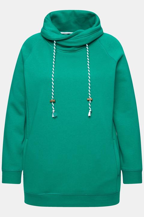 Actual product image Ulla Popken Drawstring Collar Long Sleeve Sweatshirt (60)