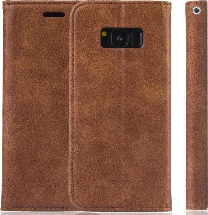 Produktbild König Design Handyhülle für Samsung Galaxy S8 Schutztasche Wallet Cover 360 Case Etuis Braun (Samsung Galaxy S8+)