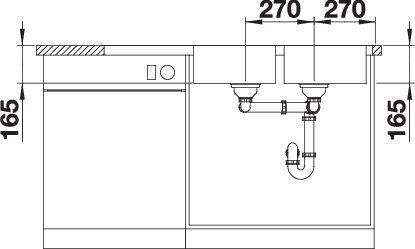 Produktbild Blanco Lantos 8 S-IF Compact (Einbauspüle, 116 cm, 50 cm)