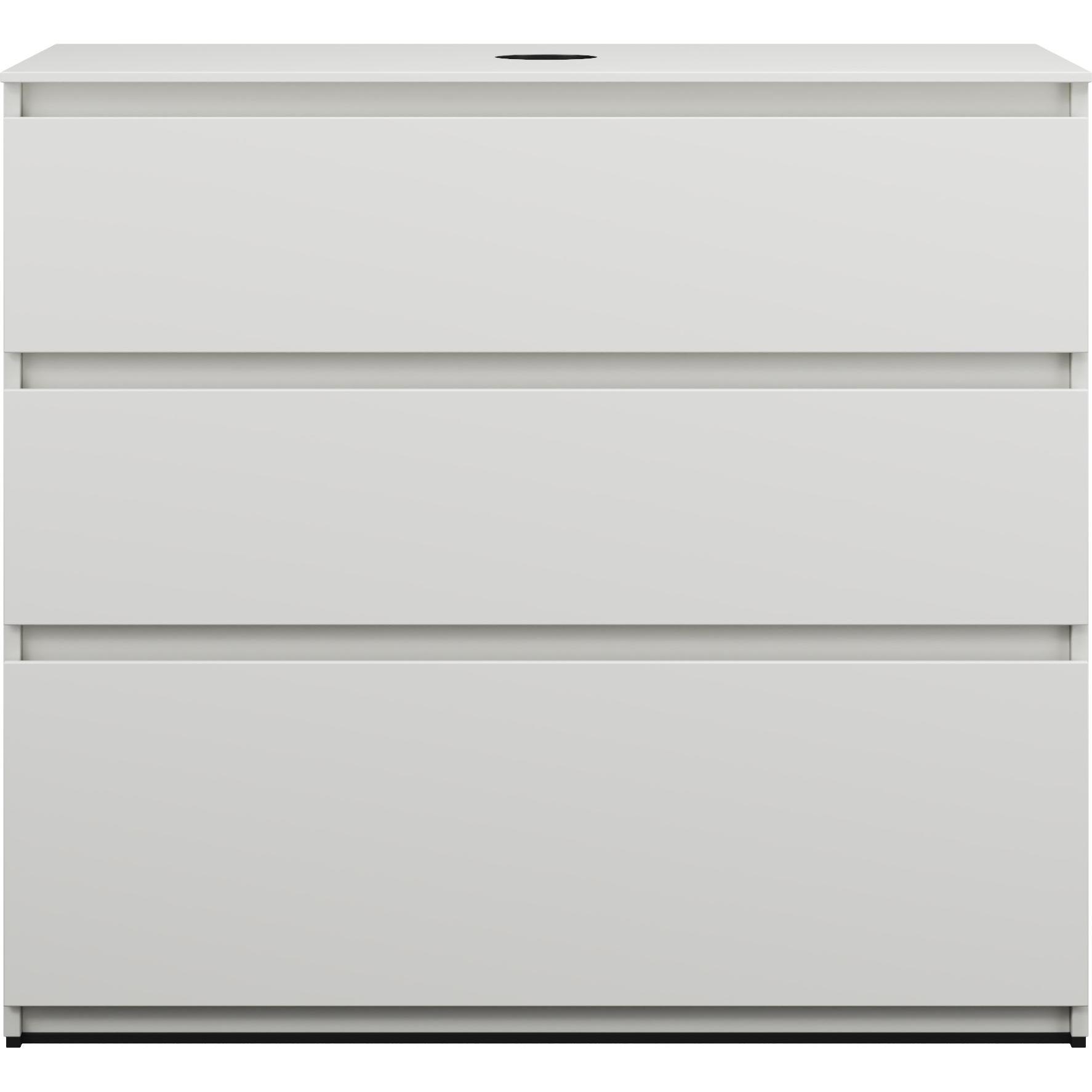 burgbad, Waschtischkonsole, Lin20 Waschtischunterschrank inklusive Konsolenplatte, 3 Auszüge, Tiefe 487mm, 1002x487x900