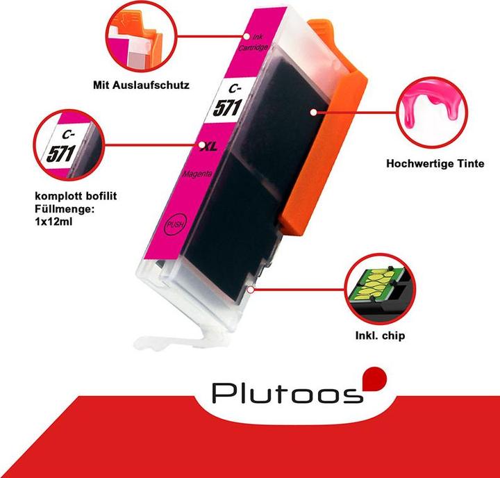 Actual product image Plutoos Canon CLI-571MXL Cartridge XXL compatible, Magenta (M)