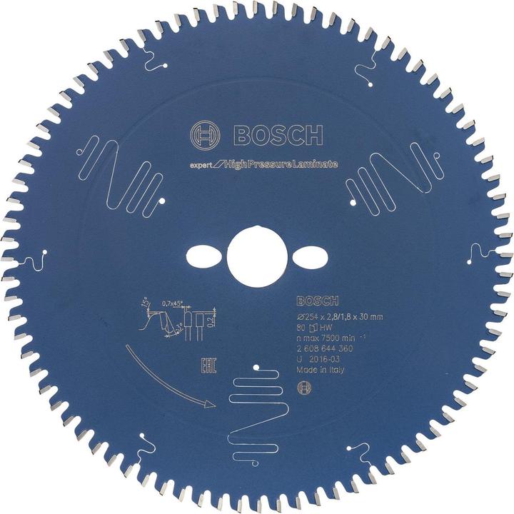 Produktbild Bosch Professional Zubehör Kreissägeblatt Expert for High Pressure Laminate, 254 x 30 x 2,8 mm, 80