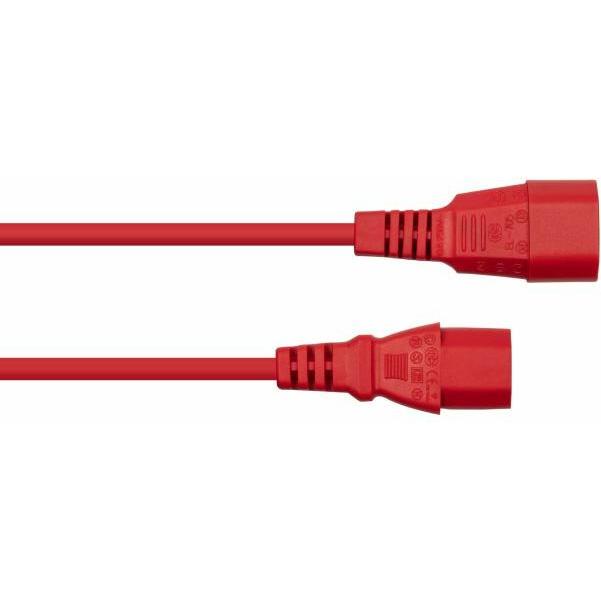 Thumbnail - Kabelmeister, Verlängerungskabel, Kaltgeräteverlängerung Kaltgeräte-Stecker C14 an Kaltgeräte-Buchse C13, rot, 0,75mmÂ² ...