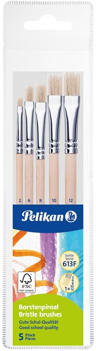 Actual product image Pelikan School colouring brushes brush starter set with 5 bristle brushes