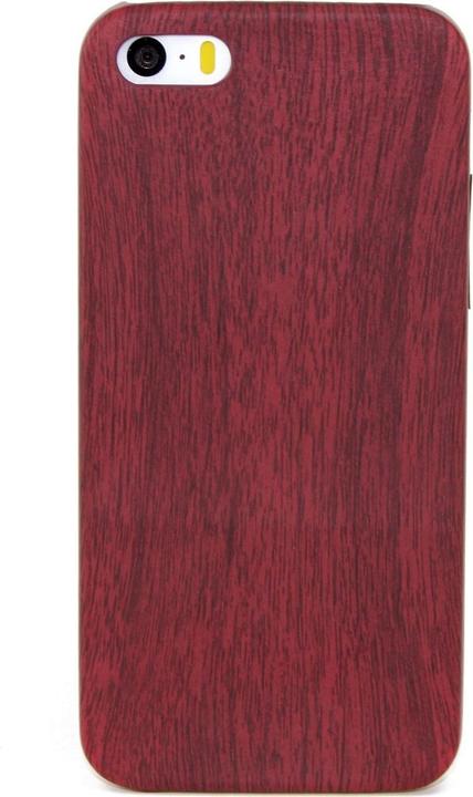 Actual product image König Design Apple iPhone 5 / 5s / SE TPU Mobile Sleeve Wood Optics Protection Case Mahogany Cover (Apple iPhone 5)