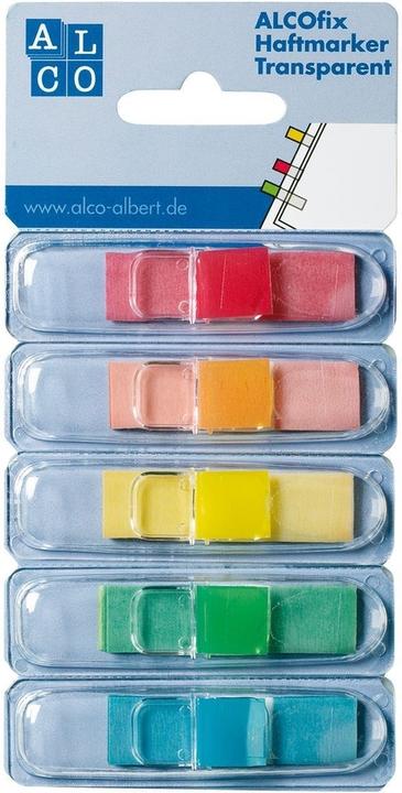 Alco Pennarelli adesivi ALCOfix, 43x12 mm, 5 colori, 25 pezzi ciascuno