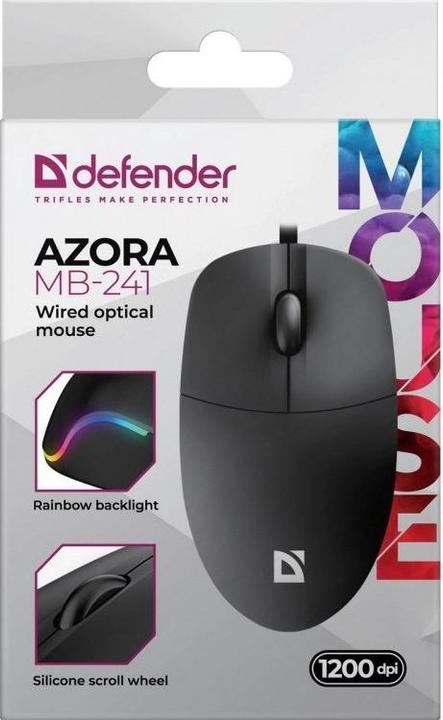 Image du produit Defender VERKABELTE MAUS AZORA MB-24 1200 DPI SCHWARZ (Filaire)