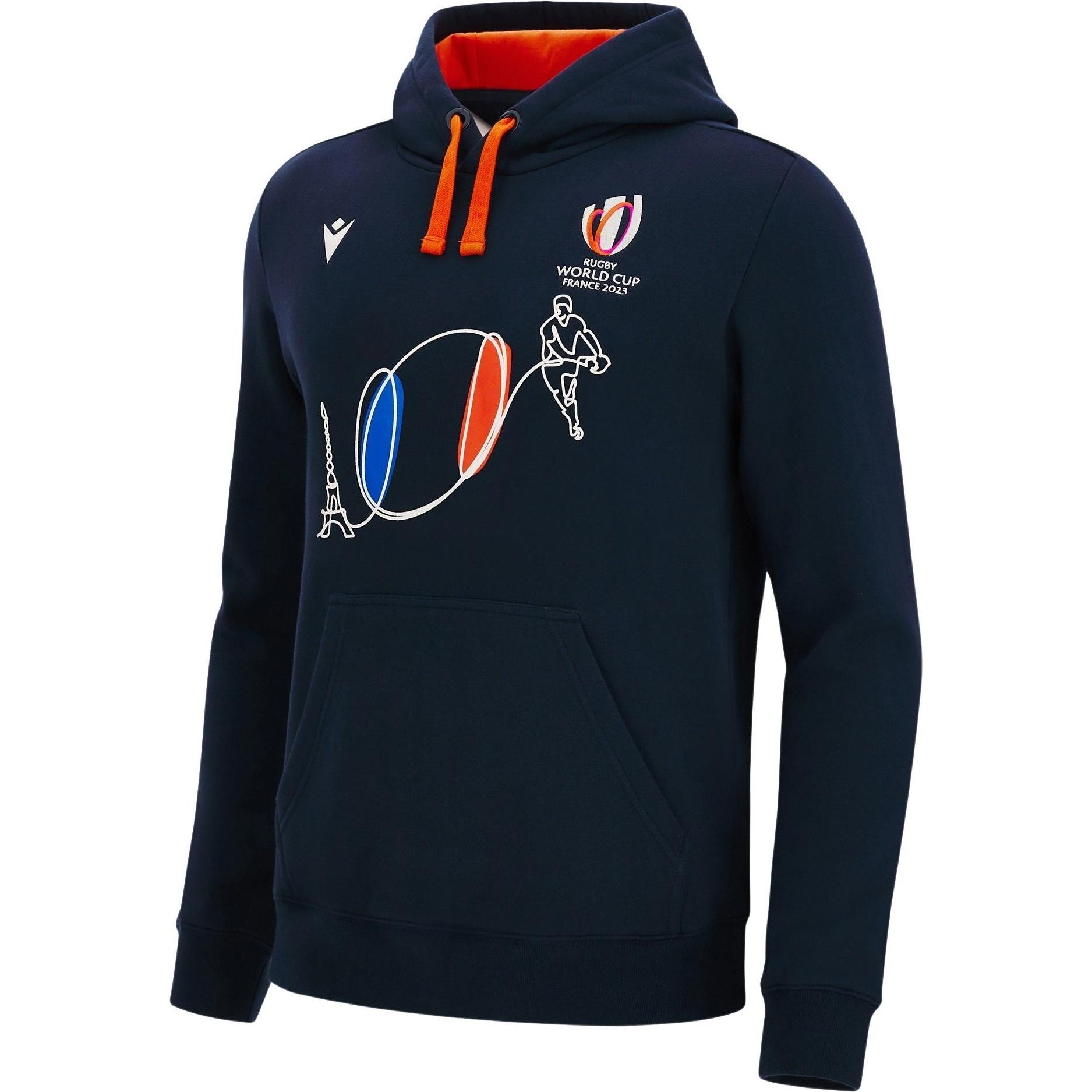 Macron, Herren, Pullover, RWC Frankreich 2023 Flag Ball, Blau, (M)
