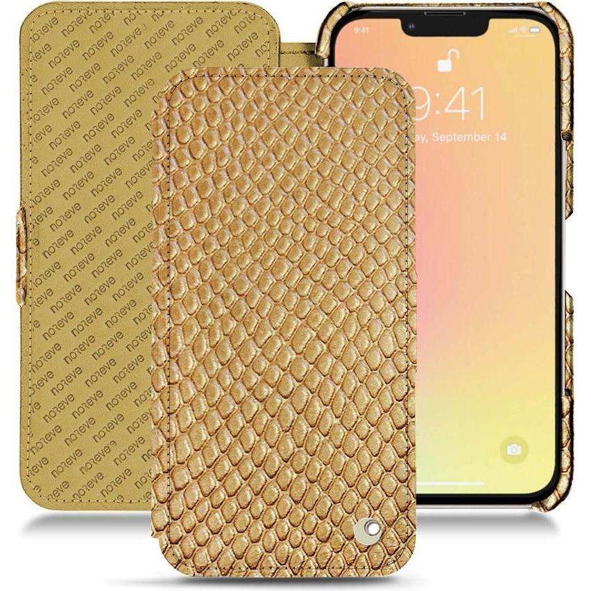 Noreve Lederschutzhülle horizontal (Apple iPhone 13), Smartphone Hülle, Beige