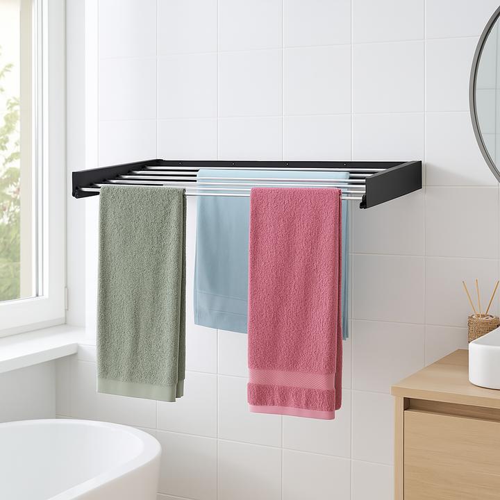 Actual product image Relaxdays Wall-mounted laundry rack (6 m)