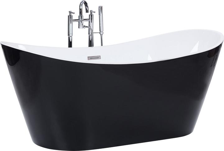Actual product image Beliani Bathtub freestanding black oval 180 x 78 cm ANTIGUA (253 l, 180 cm, 180 cm)