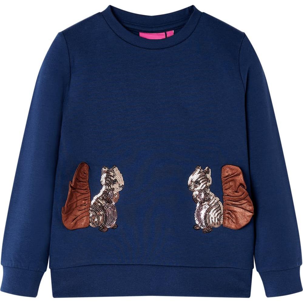 VidaXL, Unisex, Pullover, Kinder-Sweatshirt Marineblau 128,Material: 95 % Baumwolle. 5, Blau, (128)