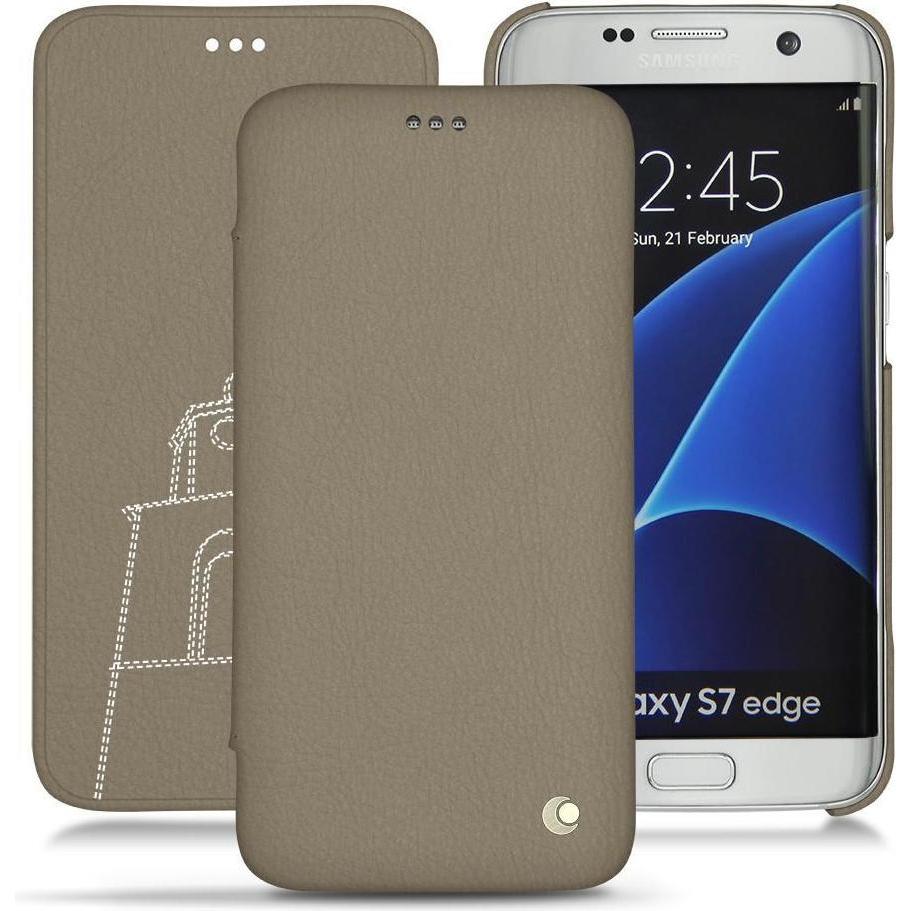 Noreve Lederschutzhülle horizontal (Samsung Galaxy S7 Edge), Smartphone Hülle, Beige