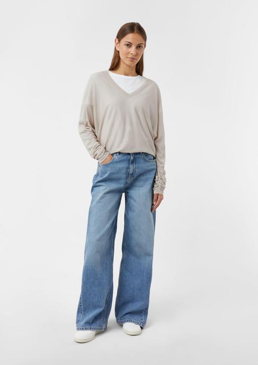 Produktbild Comma Strickpullover Feinstrickpullover mit Fledermausärmeln und Raffung (M)