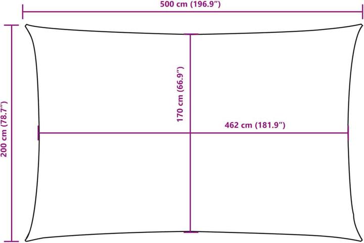 Produktbild vidaXL Sonnensegel (200 x 500 cm)