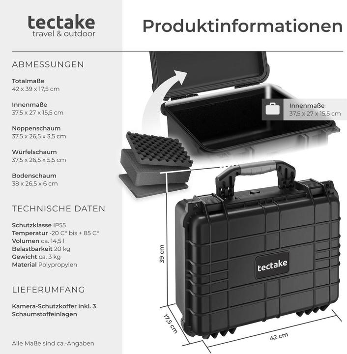 Produktbild tectake Fotokoffer Universalbox (Fotokoffer, 14.50 l)