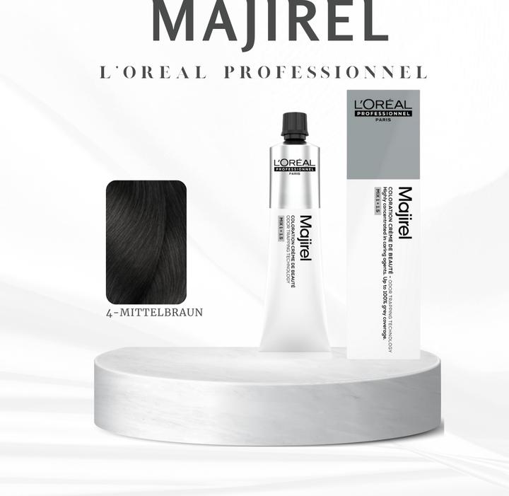 Produktbild L'Oréal Professionnel L'Oréal Majirel 4 Mittelbraun 60 ml (4 Mittelbraun)