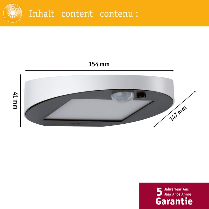 Image du produit Paulmann Applique murale solaire Ryse (145 lm, IP44)