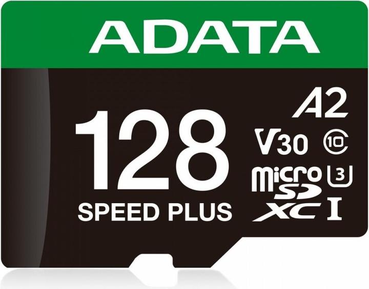 Actual product image Adata microSD 128GB Speed Plus UHS-I U3 + adapter (128 GB, microSDXC, U3, UHS-I)