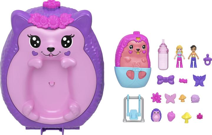 Polly Pocket hedgehog mum & baby casket