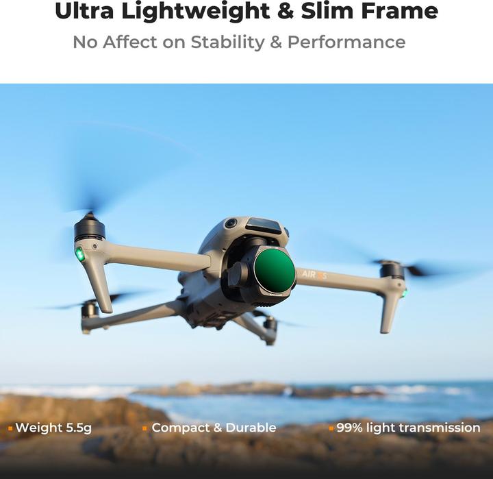 Produktbild K&F Concept CPL HD Anti-Reflexionsbeschichtung (Drohnen Filter, DJI Air 3s)