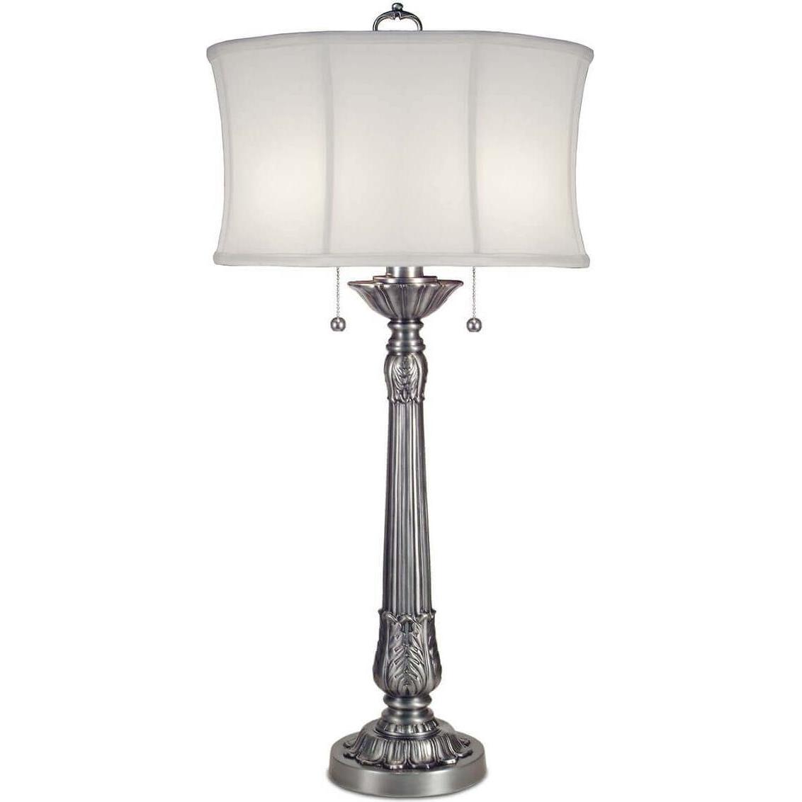 Elstead Lighting, Tischlampe, Presidential Tischleuchte E27 2-fach Zinn Elfenbein Grauweiss (E27)