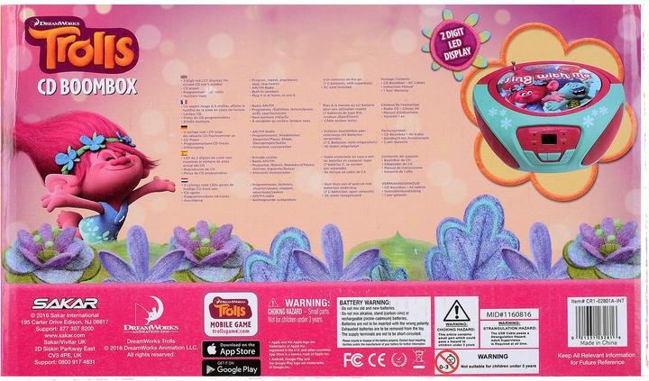 Actual product image Trolls Boom Box CD Player