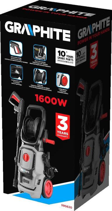 Produktbild Graphite 1600 W pressure washer, pressure 90 bar (max. 130 bar) (Netzbetrieb)
