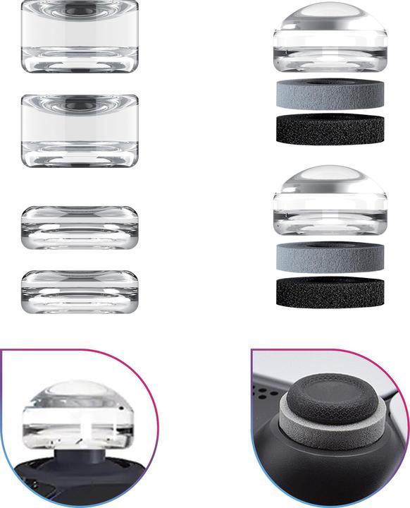 Actual product image Oniverse Controller Case With 10 Accessories 4 Rings 6 Silicon Cap - Grey (PS5)