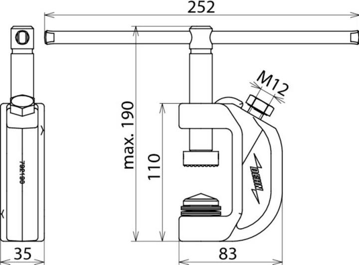Actual product image Dehn 792190 Earthing clamp flat profiles -40mm