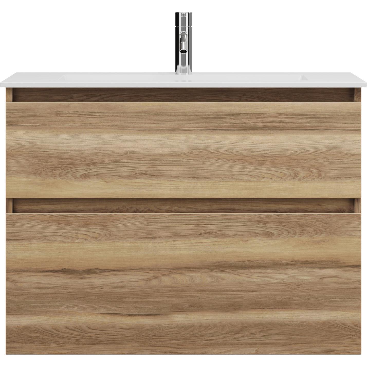 burgbad, Badmöbelset, Lin20 Mineralguss-Waschtisch Farbe Weiss Glänzend inklusive Waschtischunterschrank Tiefe 41