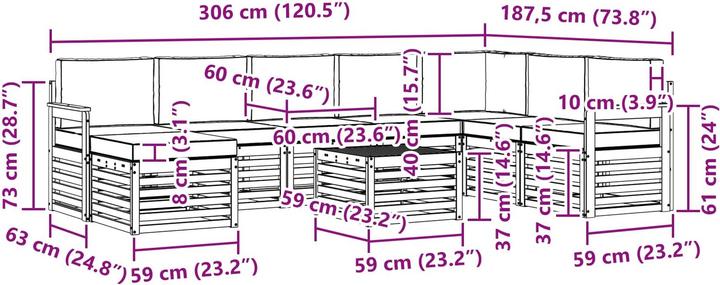 Produktbild vidaXL Outdoor-Sofa