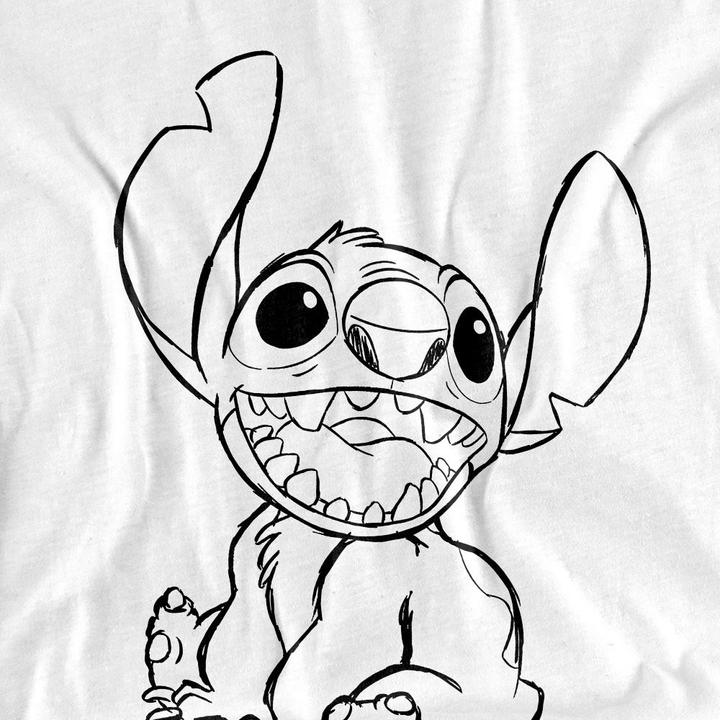 Actual product image Lilo & Stitch Unisex Adult Sketch Name Repeat T-Shirt (M)