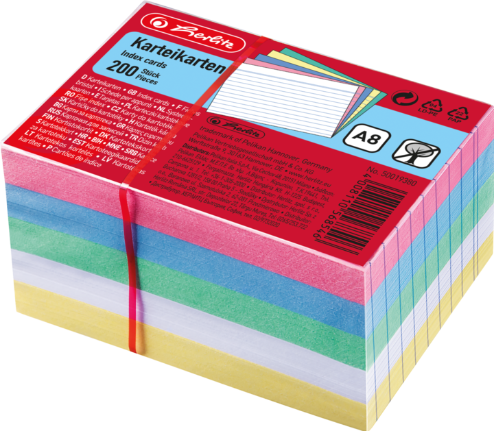Actual product image Herlitz Index cards (A8, 175 g/m², 200 x)