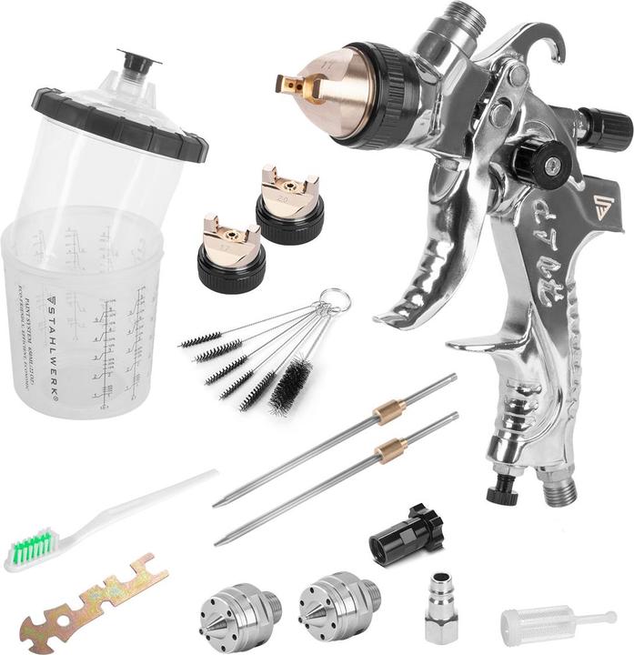 Produktbild Stahlwerk HVLP Lackierpistole SG-250 ST Sprühpistole mit 650 ml Fliessbecher