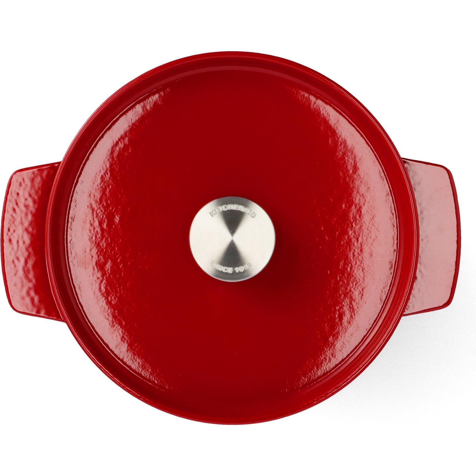 Thumbnail - KitchenAid braadpan 22cm - gemailleerd gietijzer - keizer rood - rond, Pfanne + Kochtopf, Rot