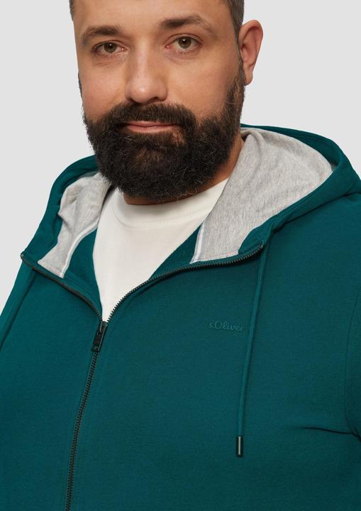 Produktbild s.Oliver Sweatshirt Jacke Sweatshirt-Jacke mit Kapuze und Logo (3XL)