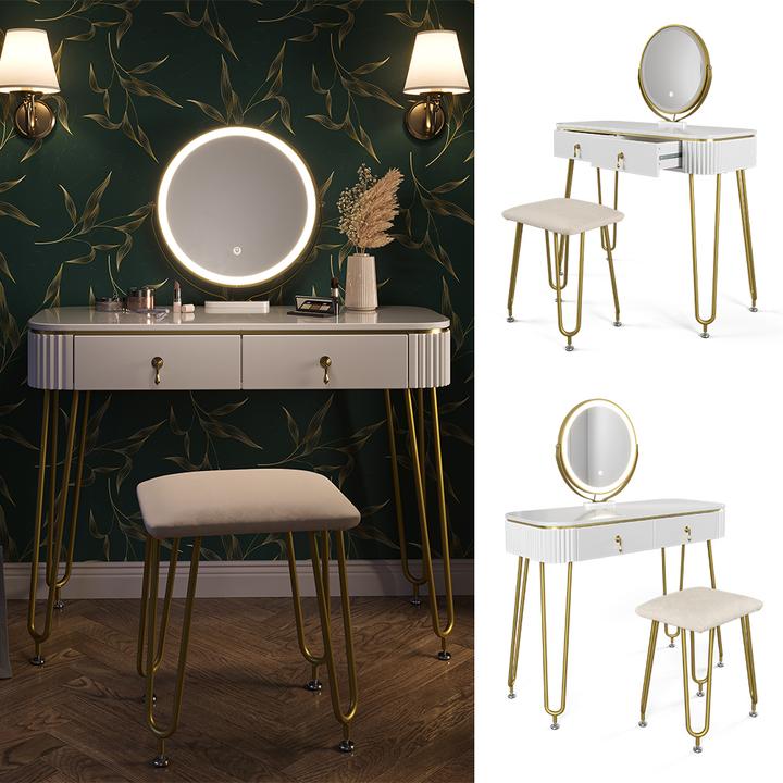 Image du produit Vicco Grace avec éclairage LED et tabouret (100 x 40 x 126 cm)