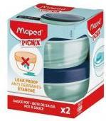 Produktbild Maped PICNIK Dressingbox ORIGINS, rund, 2er-Set, 40 ml aus PP, Behälter transluzent, Deckel blau, auslauf