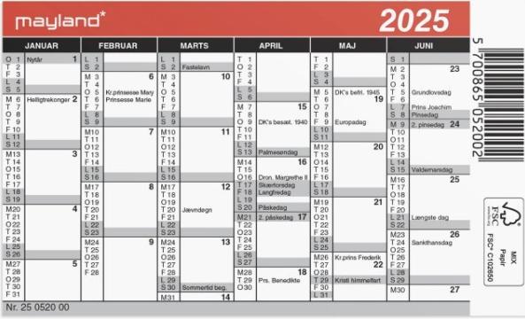 Produktbild Mayland-Burde Mini kalender 2025