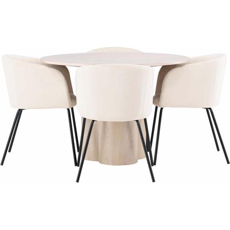 Ebuy24, Esstisch, Essgruppe Olivia 14 (5-teilig) (110 x 75 x 110 cm)