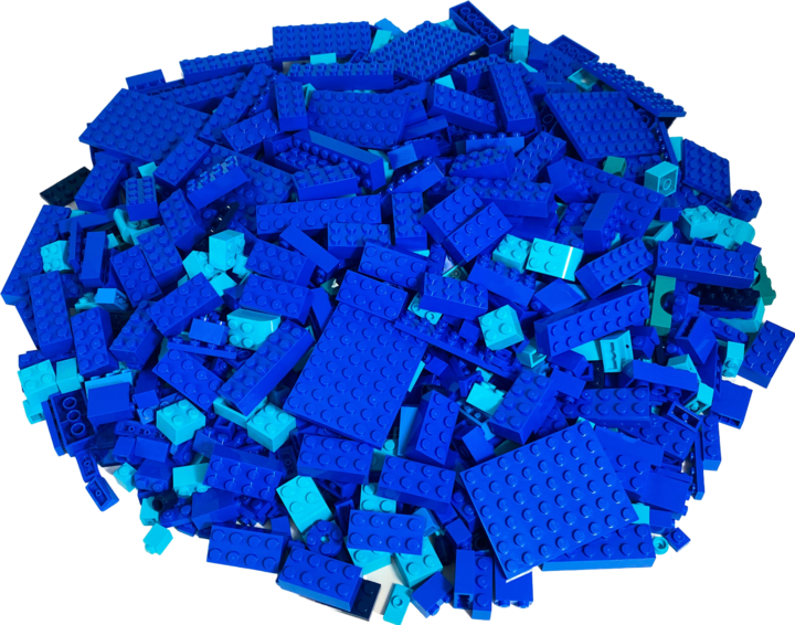 Actual product image LEGO Bricks Blue mixed - 100 pieces - Blue bricks mix - NEW (LEGO Accessories)