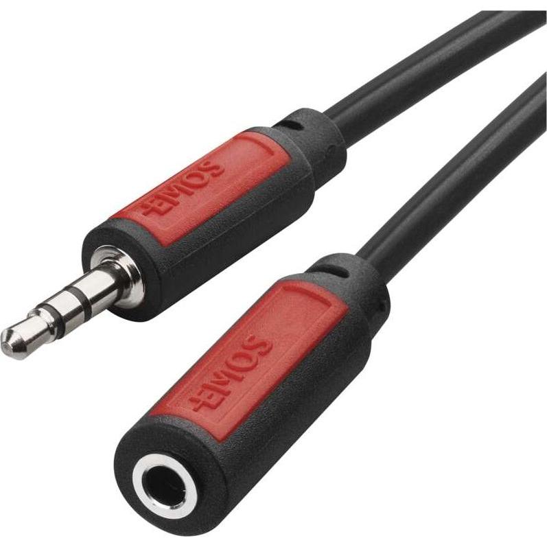 Emos Klinkenkabel 3,5mm stereo, Stecker - 3,5mm Buchse, 2,5m (2.50 m), Audio Kabel