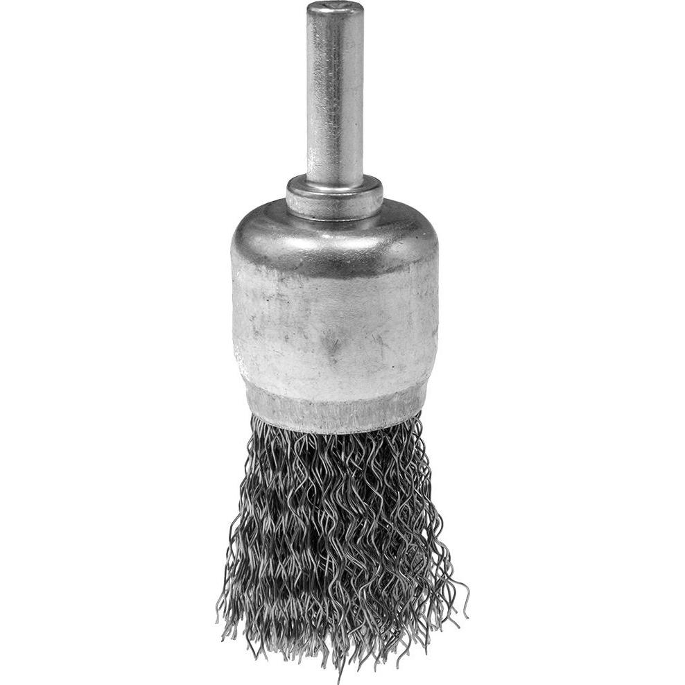 Graphite, Abrasivi, Drahtbürste 24 mm, gewellter Draht, Stahl, mit 6-mm-Schaft