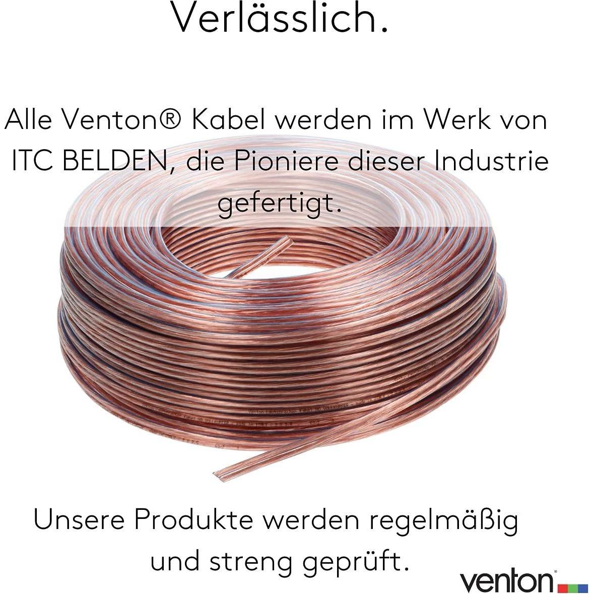 Venton Lautsprecherkabel für HiFi-Systeme mit verlustfreier Übertragung (100 m, 2.50 mm²) (Parent)