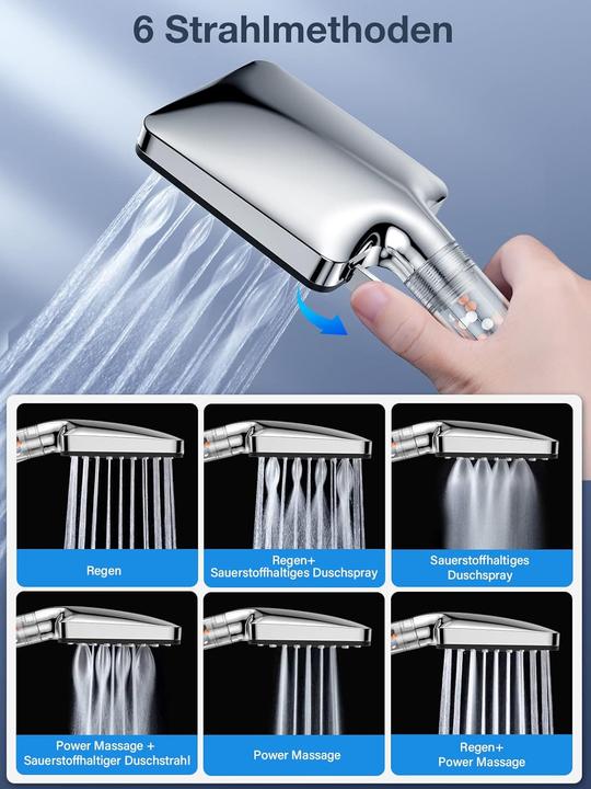 Produktbild Yeaupe Pro Antikalk Duschkopf mit Filter (6 Strahlarten)