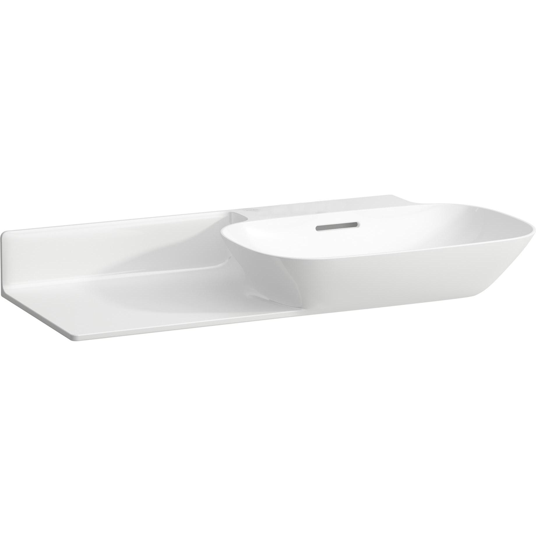 Laufen, Waschbecken, INO Waschtisch, ohne Hahnloch, mit Überlauf, Keramikablage links, 900x450mm, H813301 (915 mm, 180 m...