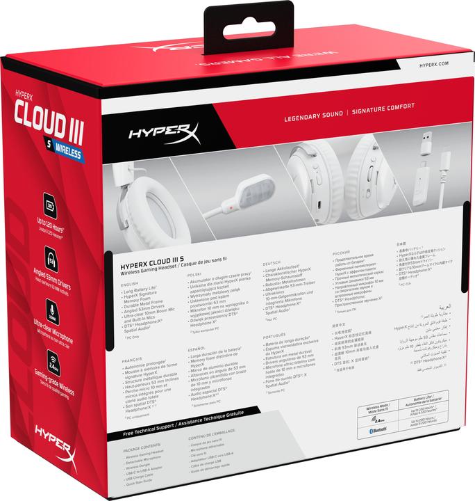 Produktbild HyperX Cloud III IDS-Wireless-Gaming-Headset (weiss) (Kabellos)