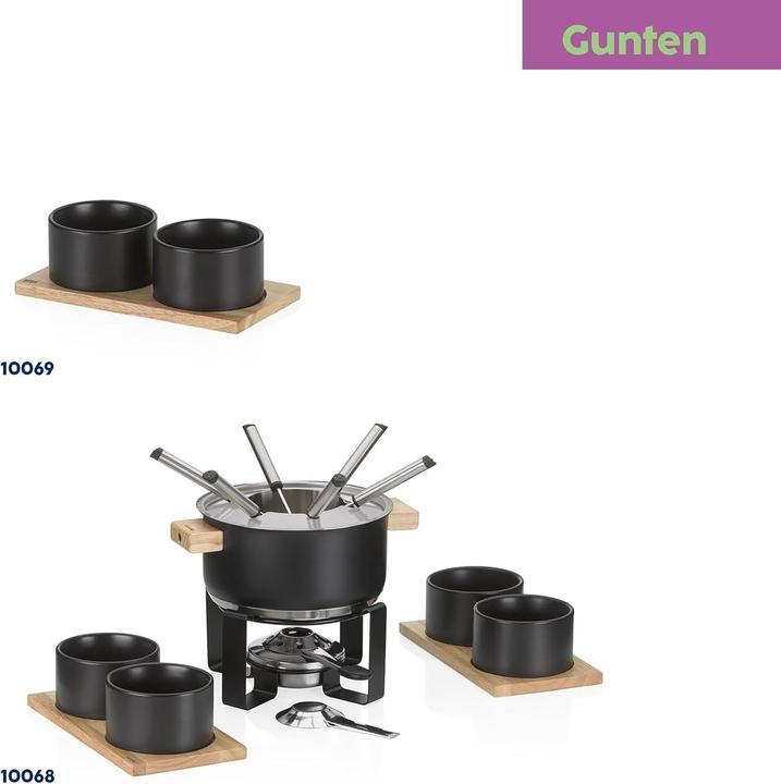 Produktbild Kela Fondue-Set GUNTEN 16-teilig Edelstahl mit 4 Keramikschalen (Fondue Bourguignonne)
