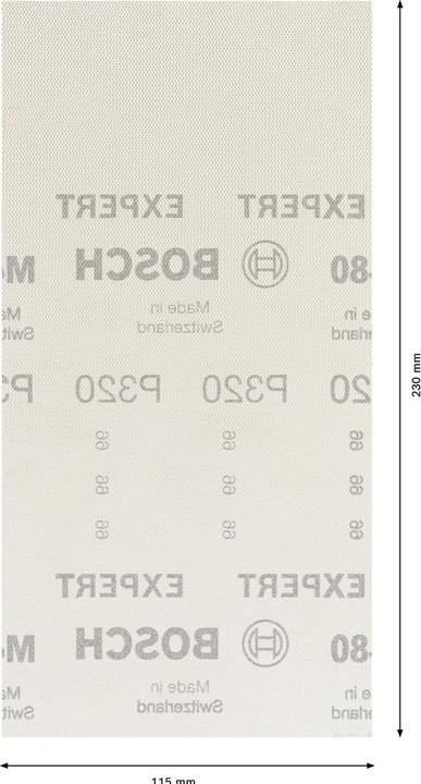 Immagine prodotto Bosch Professional Zubehör Expert M480 Rete di levigatura per levigatrice orbitale, 115x 230 mm, G 320, 50 pezzi. (320)